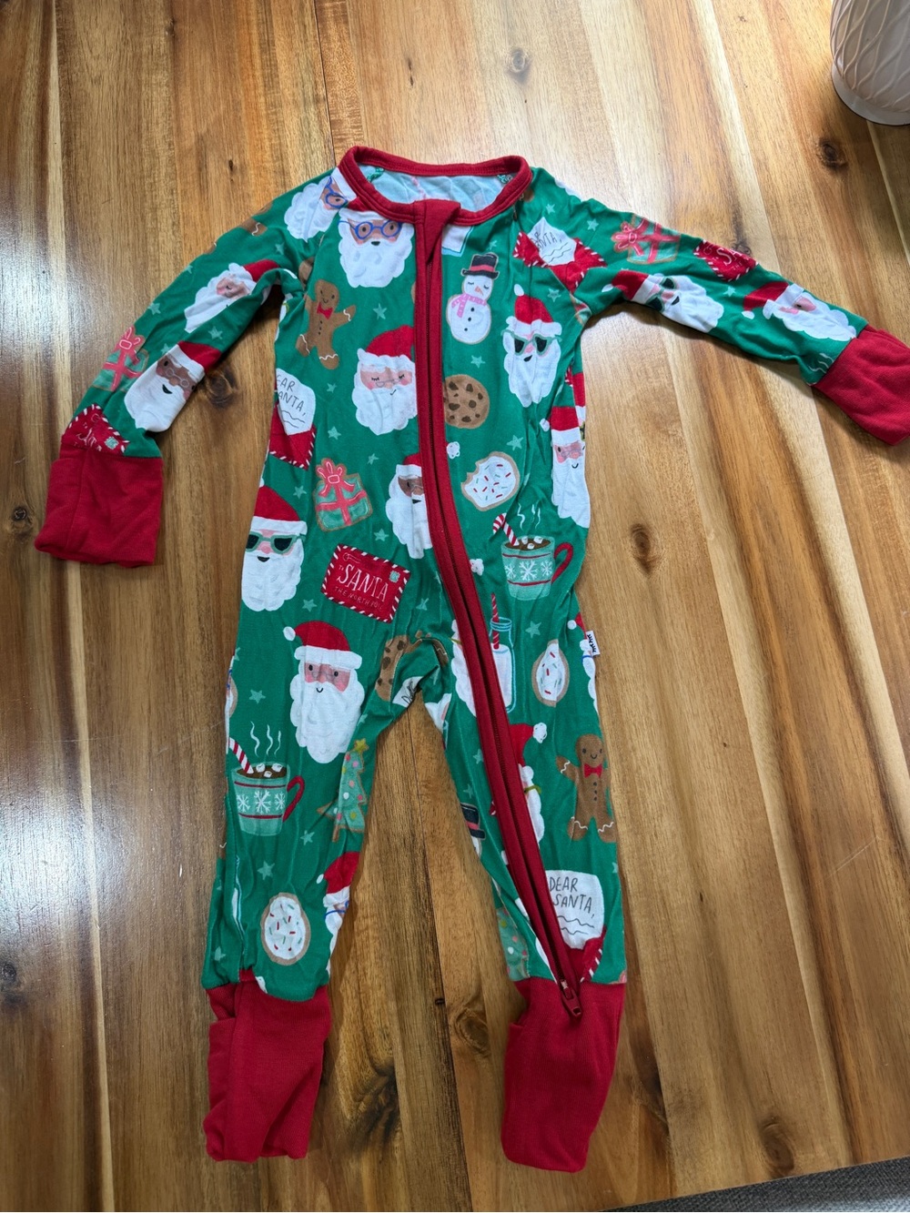 LITTLE SLEEPIES Christmas Santa Print Kids One-Piece Pajamas